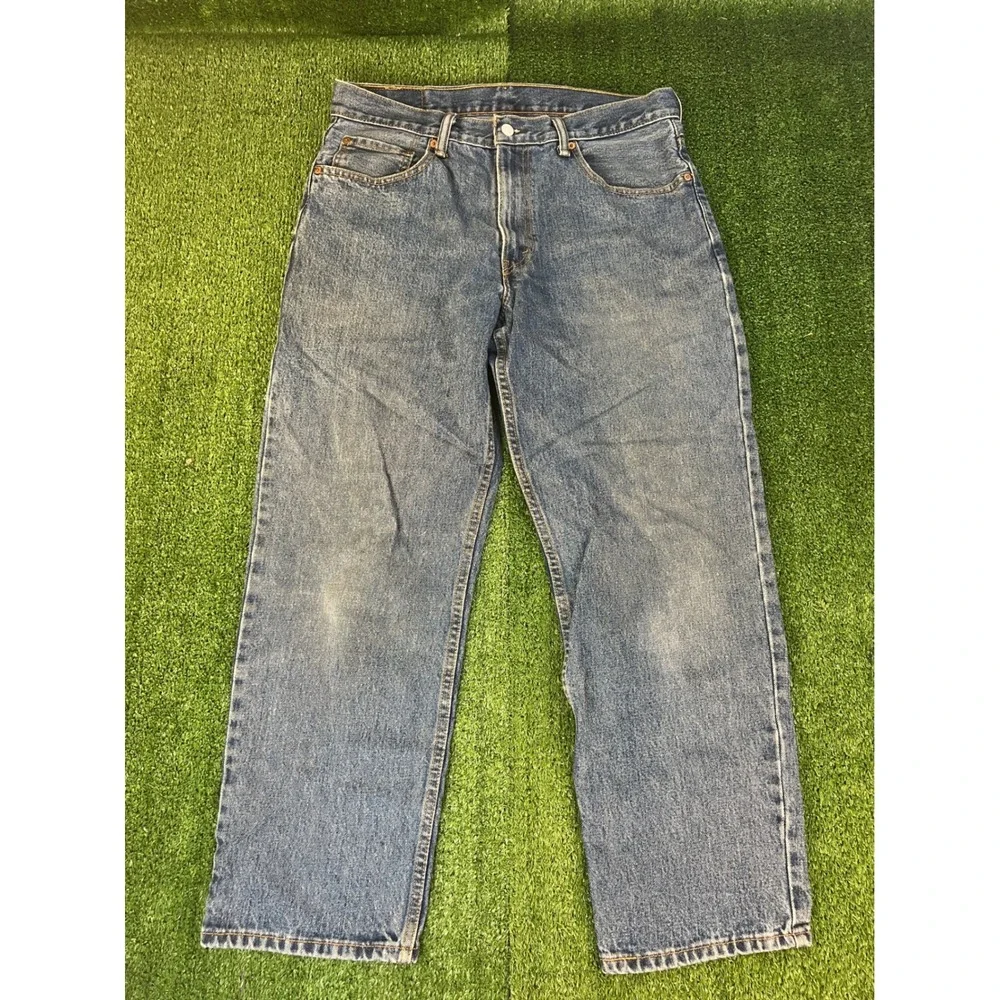 Levis 550 Relaxed Fit Cut Mens Blue Jeans 34x30 Medium Wash Denim